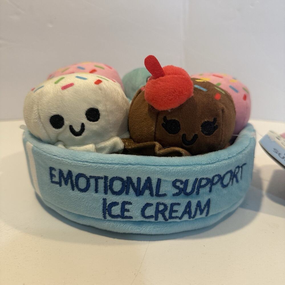 Super Soft Emotional Support Pals Ice Cream Plush Toy New w/ Tags Multiple Uses